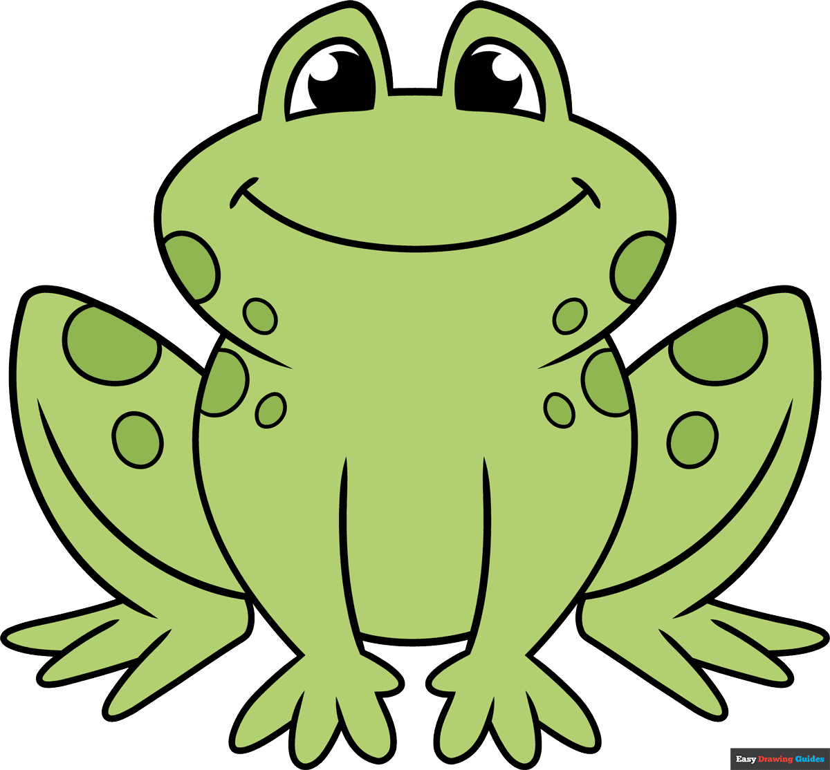 How To Draw An Easy Cartoon Frog In A Few Easy Steps Easy Drawing Guides