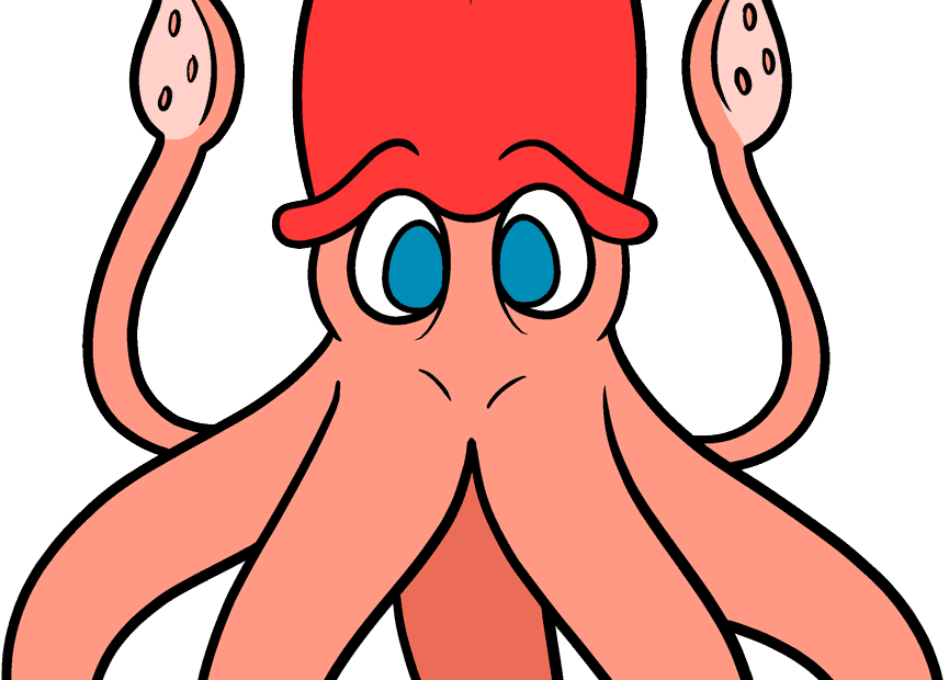 How To Draw An Easy Cartoon Squid Really Easy Drawing Tutorial