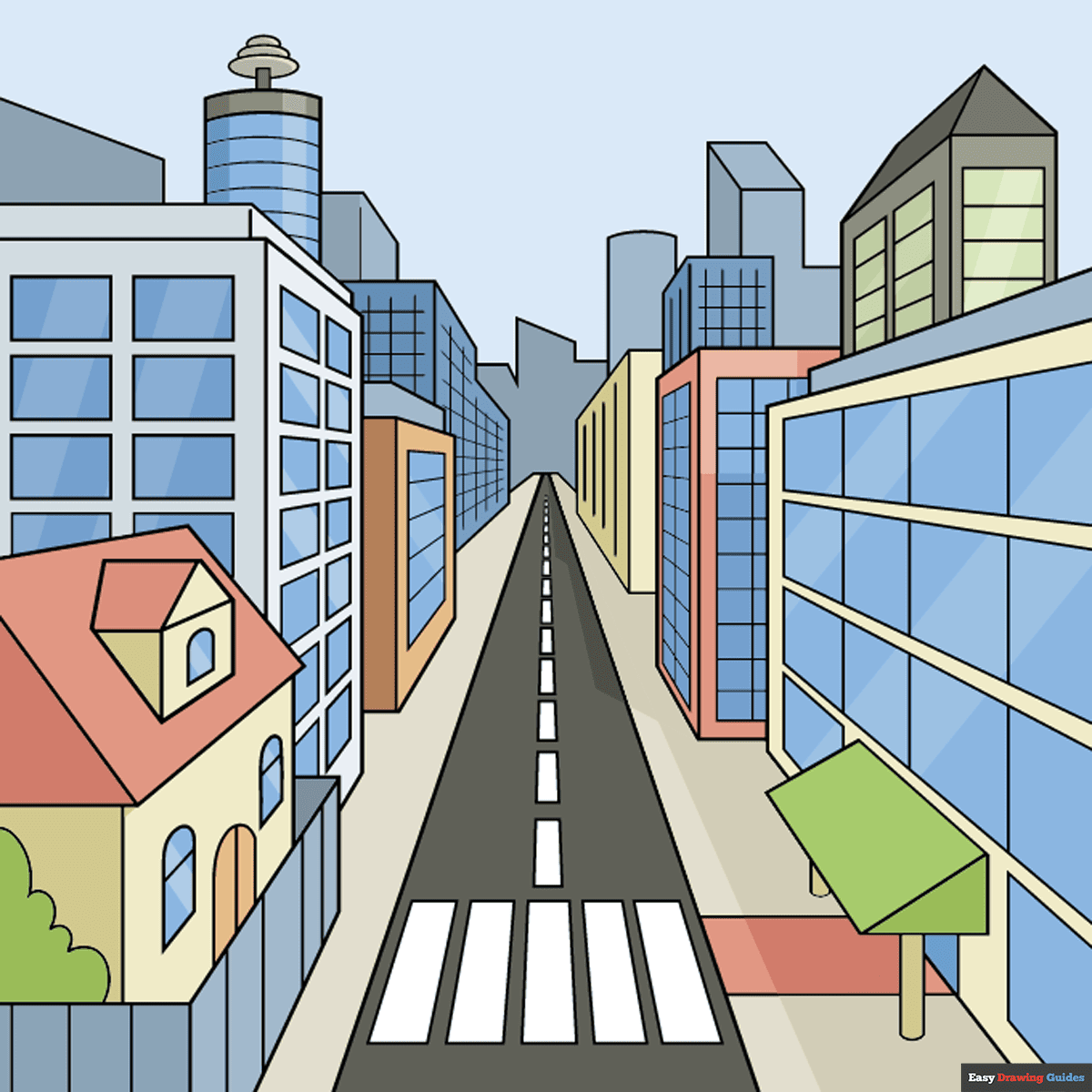 how to draw a city