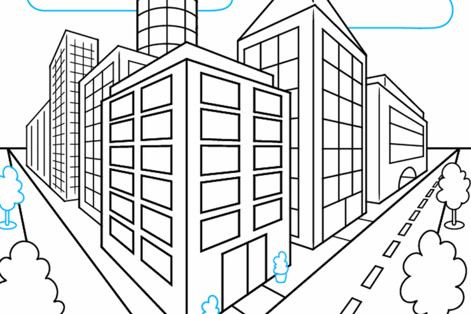 How To Draw An Easy City In Two Point Perspective Really Easy