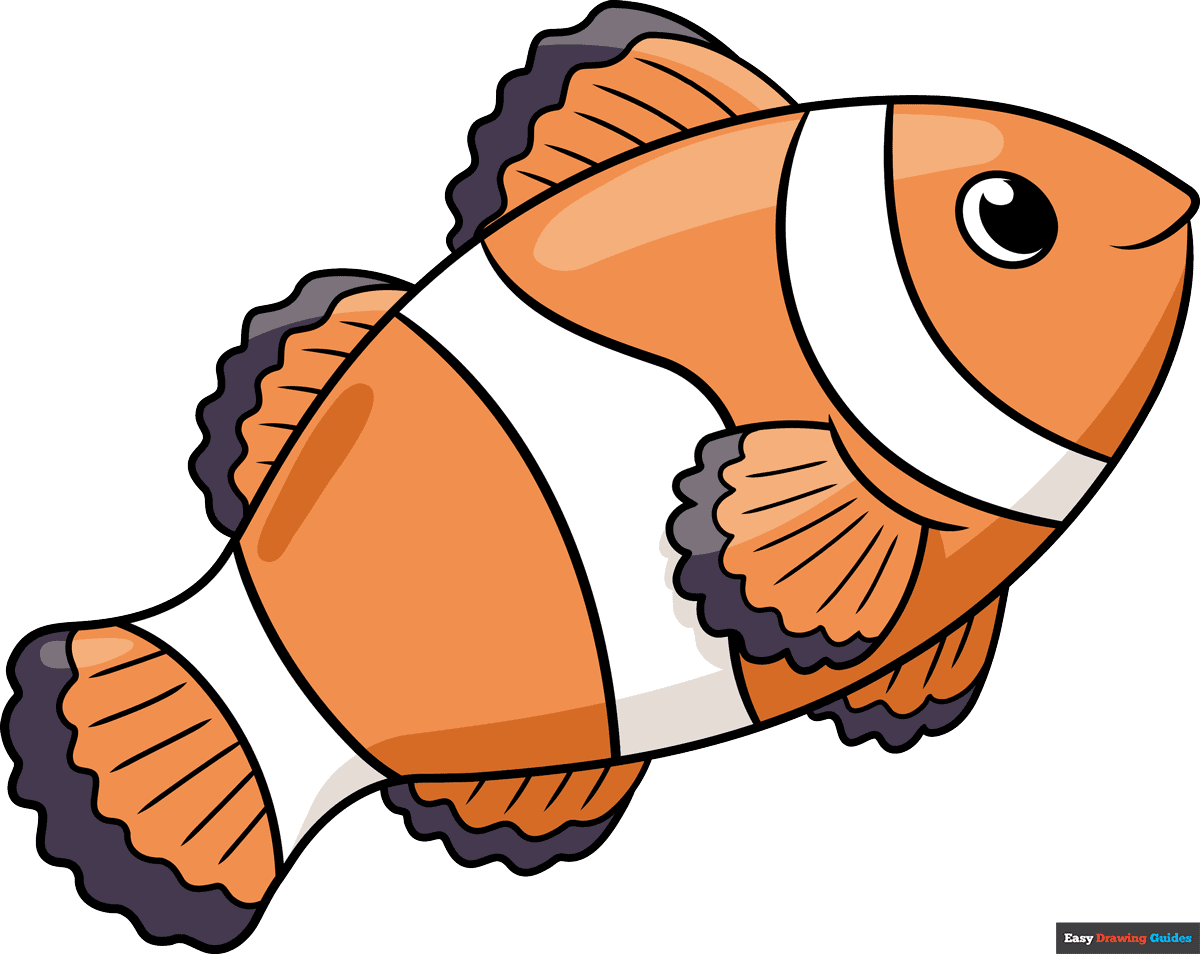 How To Draw An Easy Clownfish Really Easy Drawing Tutorial