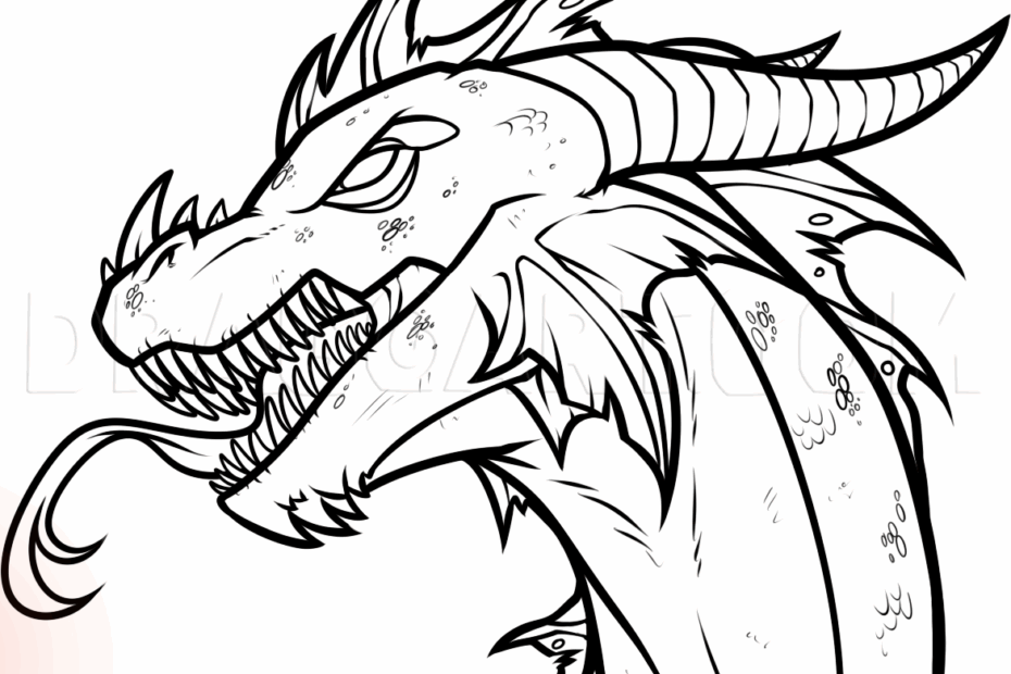 How To Draw An Easy Dragon Head Drawing Step By Step By Dawn DragoArt