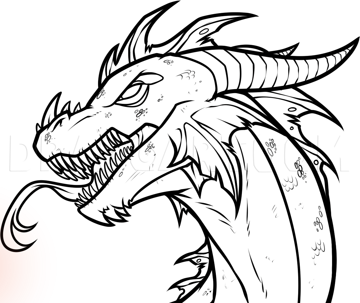 How To Draw An Easy Dragon Head Drawing Step By Step By Dawn DragoArt