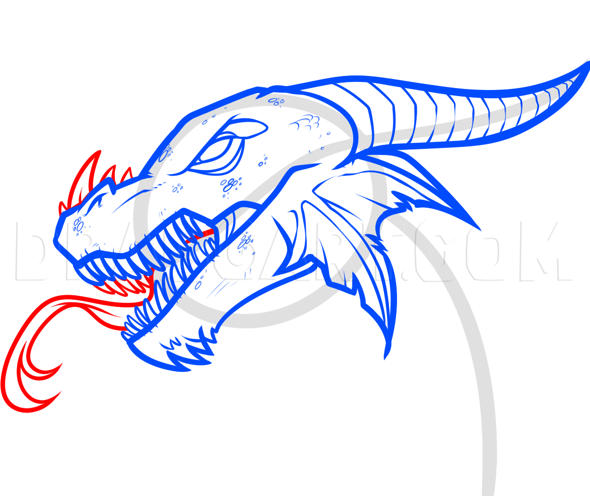 How To Draw An Easy Dragon Head Drawing Step By Step By Dawn 