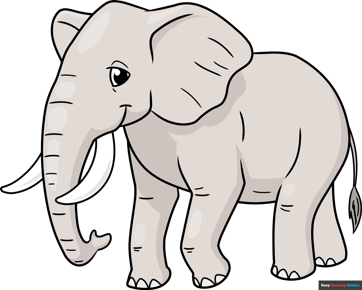 How To Draw An Elephant Really Easy Drawing Tutorial