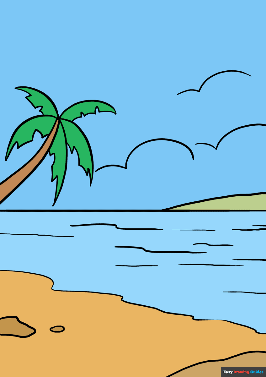 How To Draw An Ocean Really Easy Drawing Tutorial