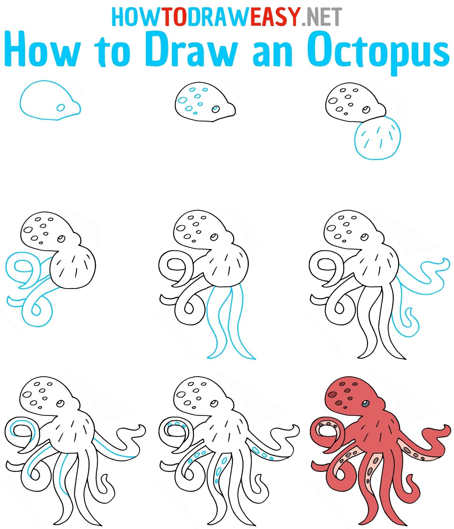 How To Draw An Octopus How To Draw Easy