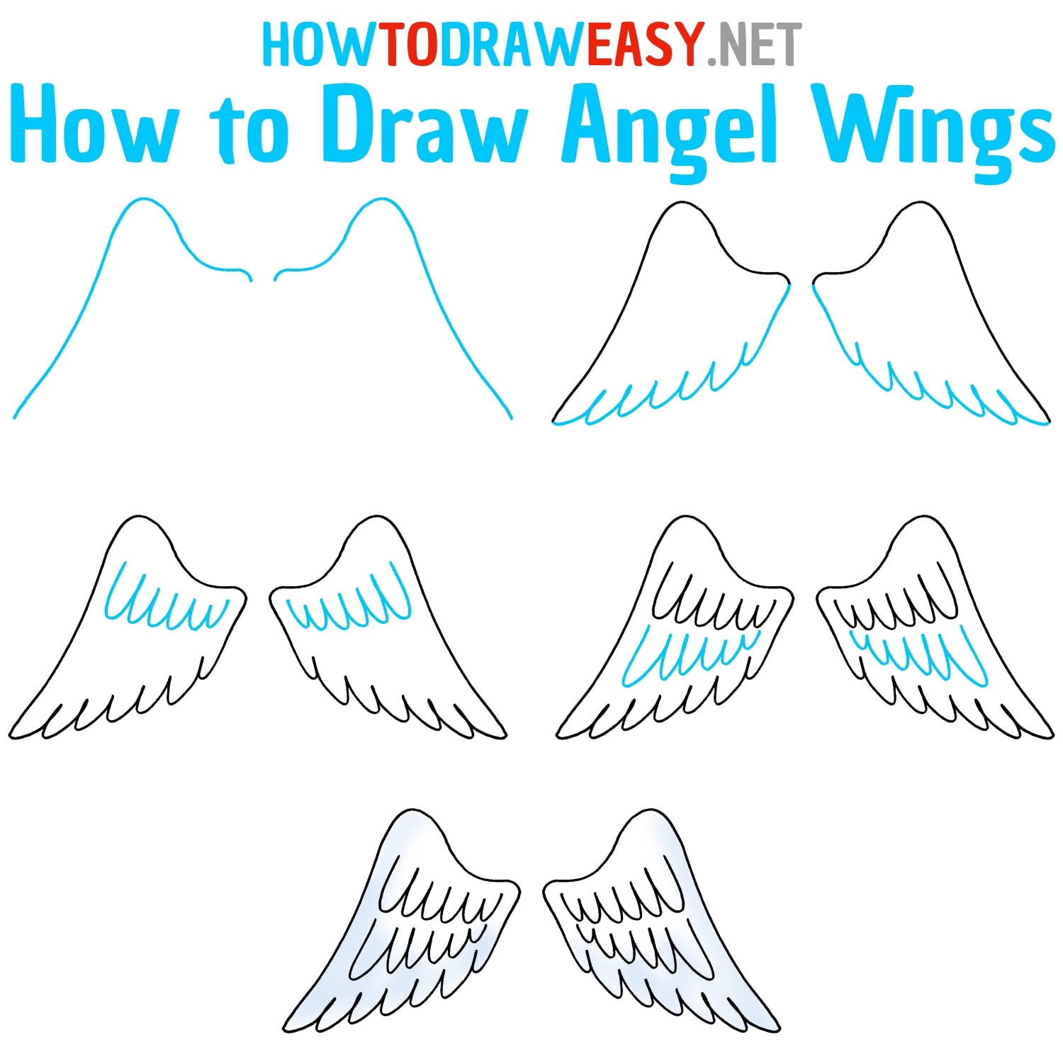 How To Draw Angel Wings How To Draw Easy