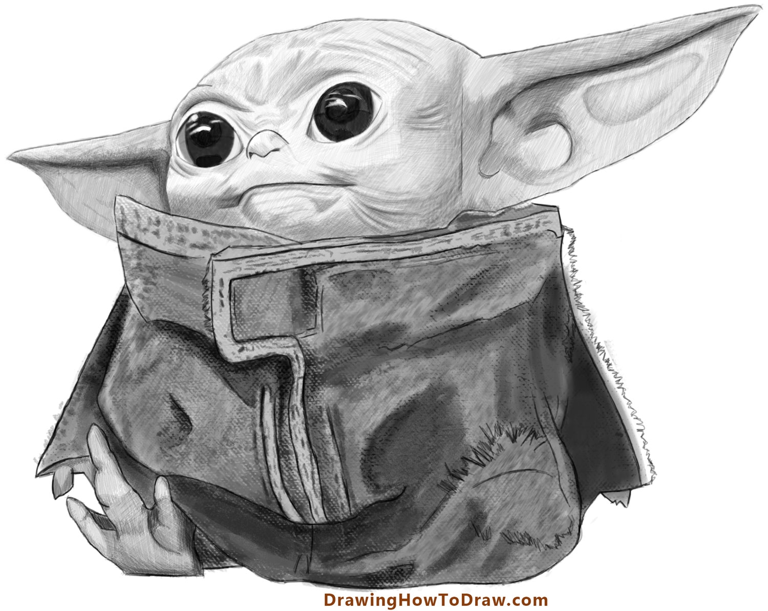 How To Draw Baby Yoda From The Mandalorian Realistic Easy Step By Step Drawing Tutorial How To Draw Step By Step Drawing Tutorials