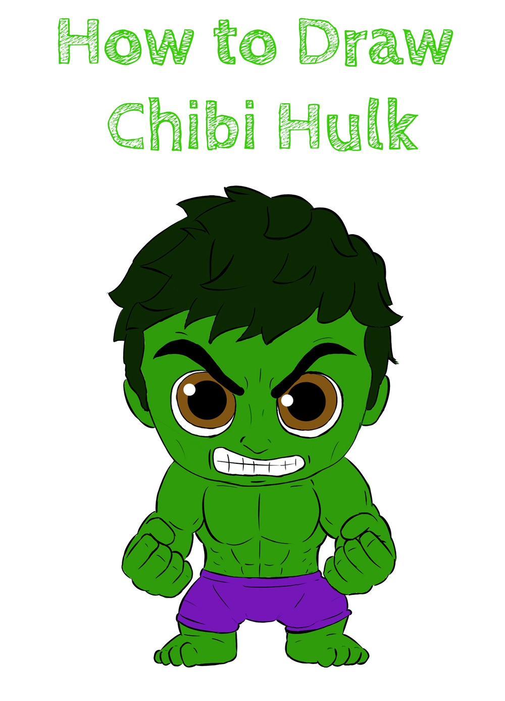 How To Draw Chibi Hulk How To Draw Easy