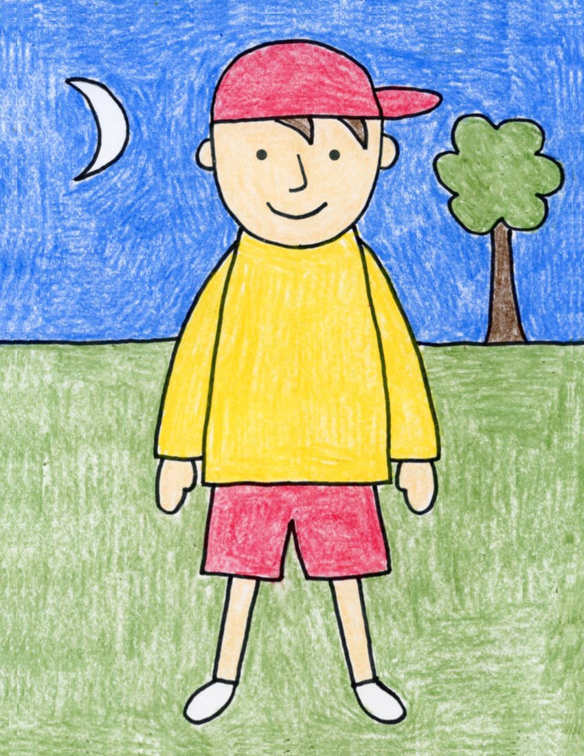 How To Draw Children Easy Step by Step Art Lesson For Kids
