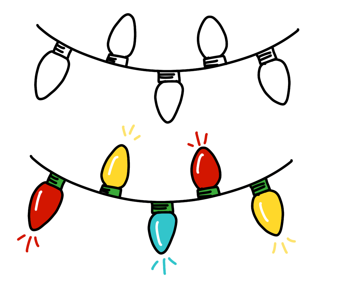 how to draw christmas lights