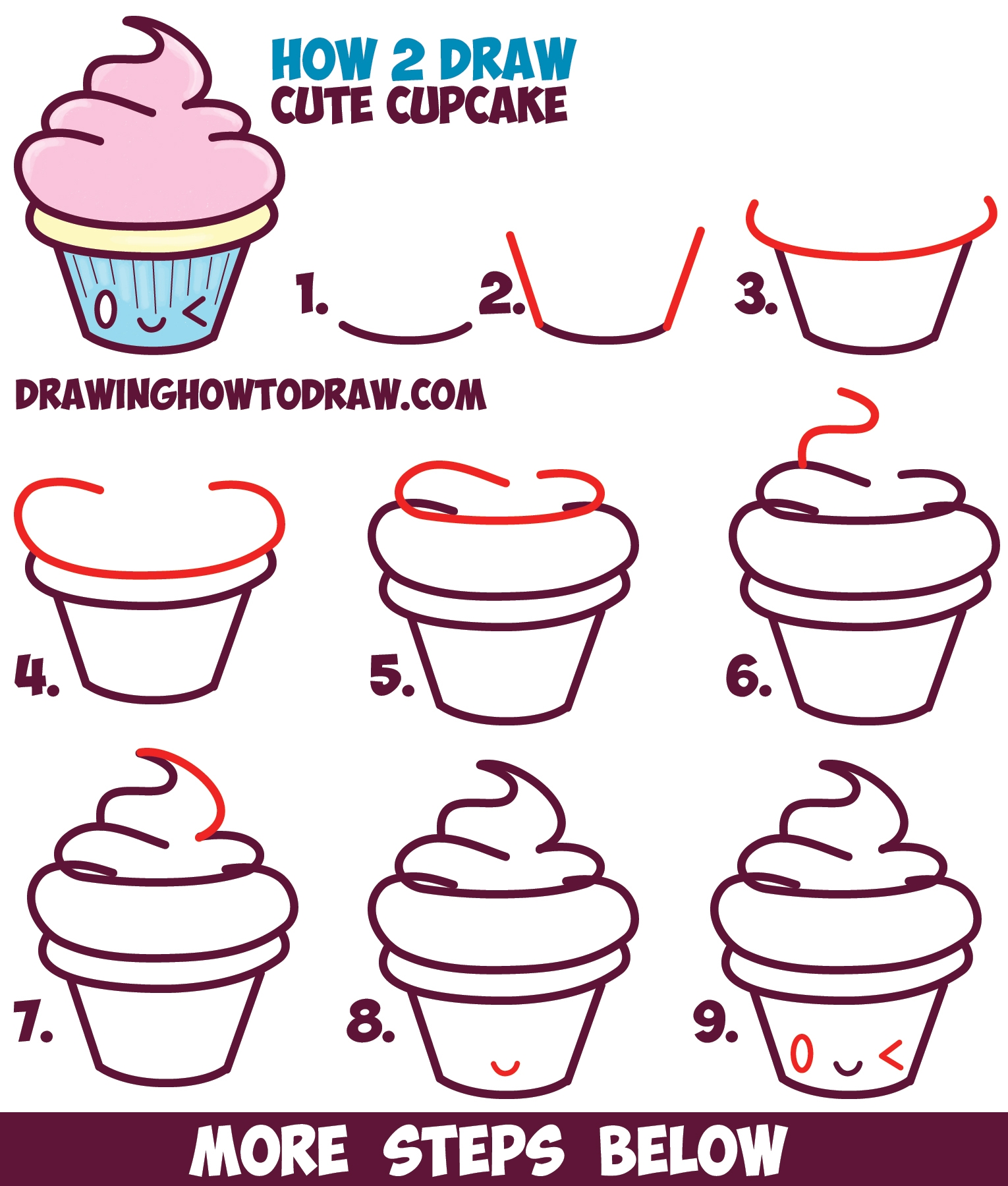 cupcake drawing easy