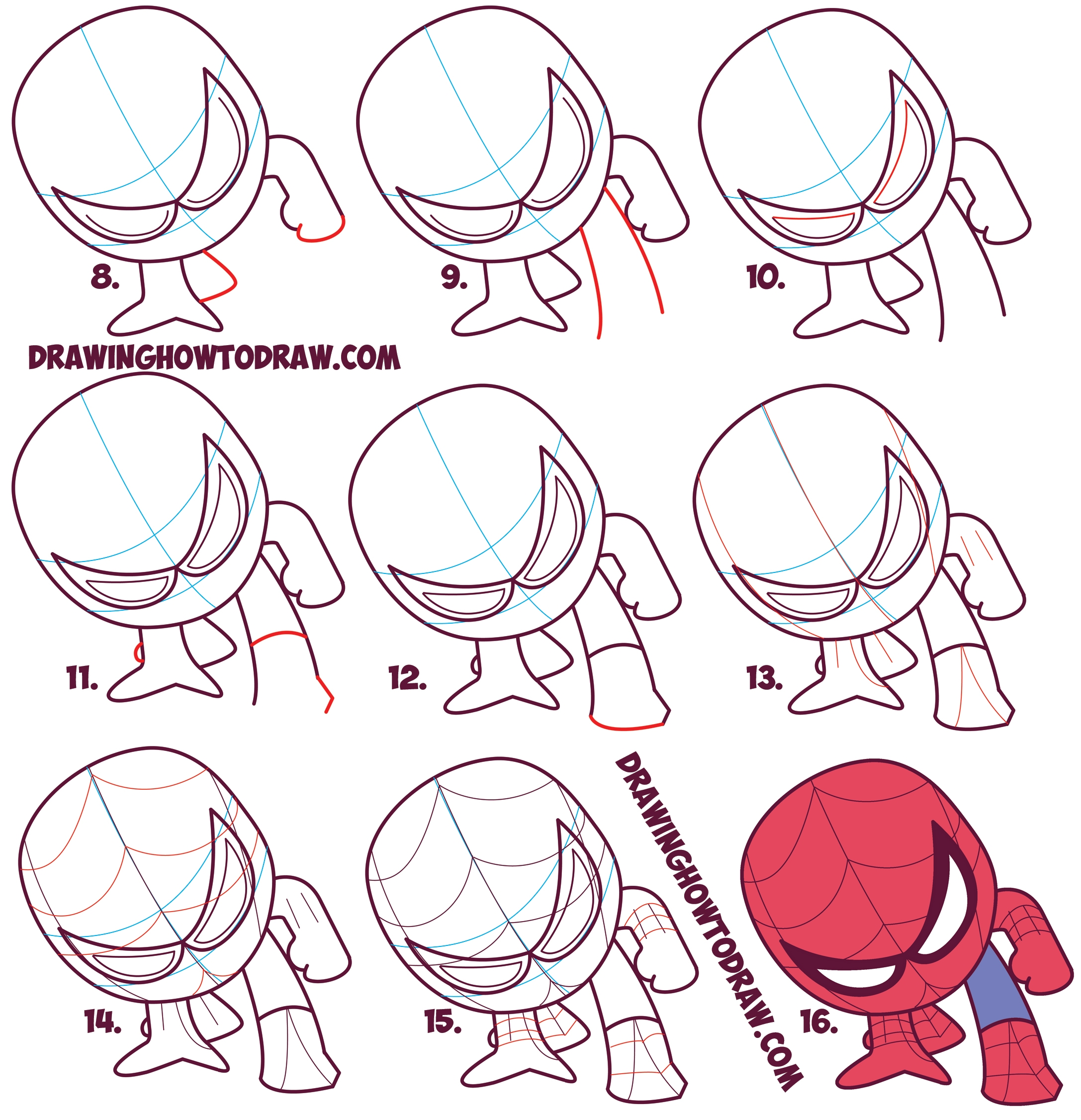 spider man drawing easy