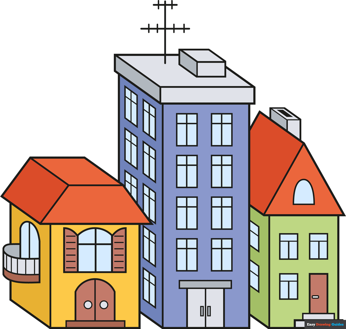 How To Draw Easy 3D Buildings Really Easy Drawing Tutorial