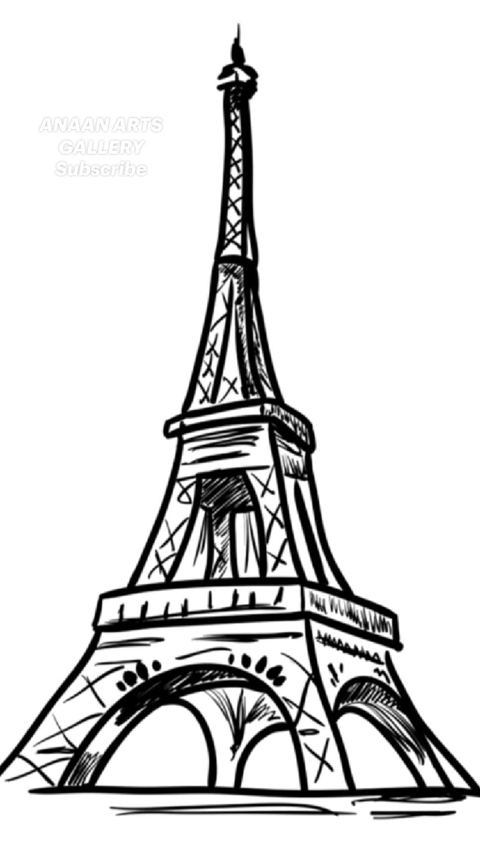 drawing eiffel tower easy