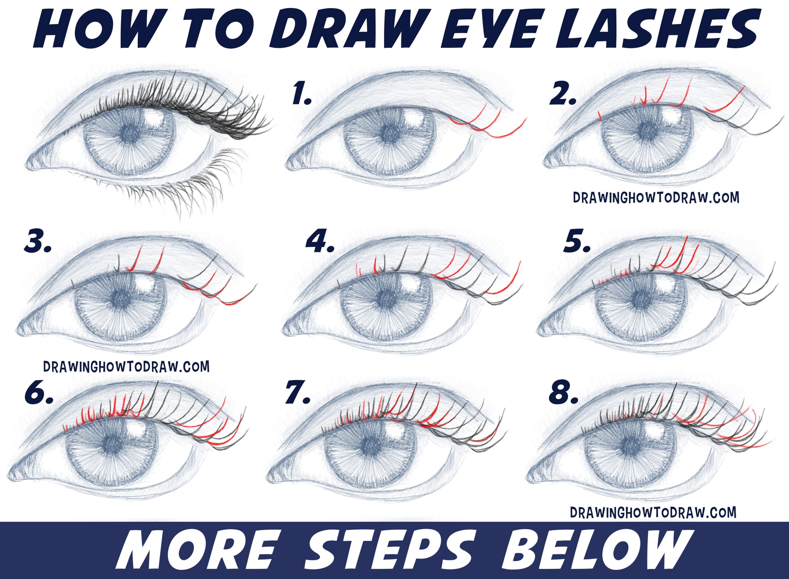 How To Draw Eyelashes Women s And Men s Easy Step By Step Drawing Tutorial For Beginners How To Draw Step By Step Drawing Tutorials