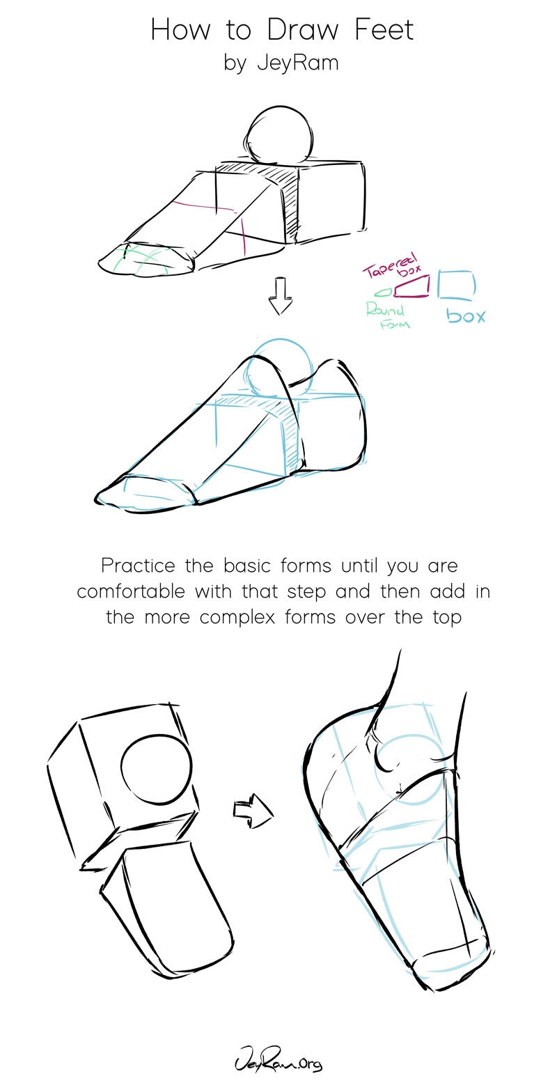 How To Draw Feet Step By Step Tutorial JeyRam Drawing Tutorials