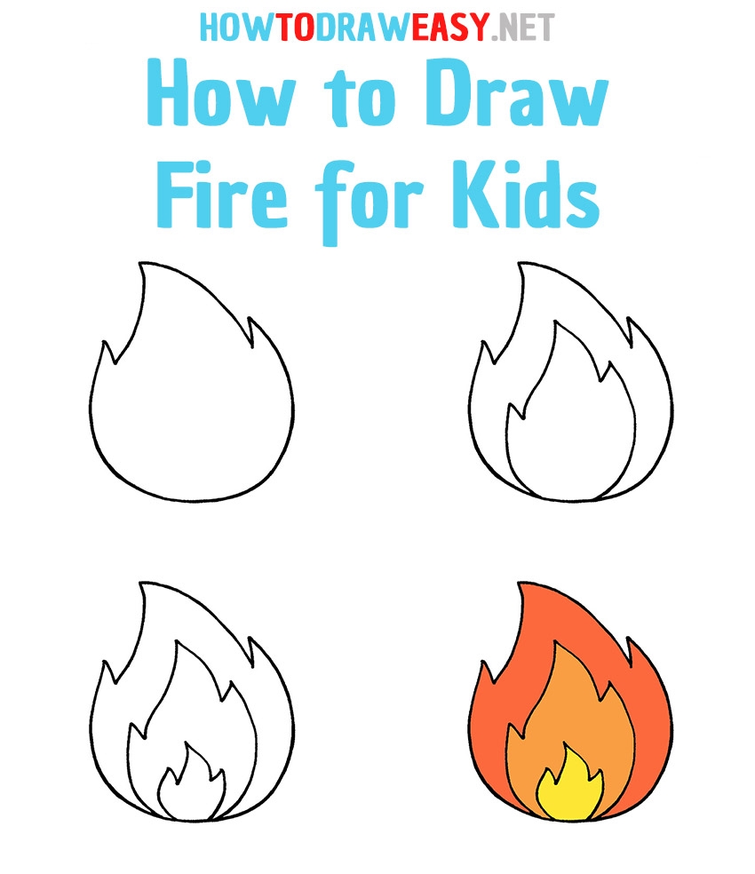 How To Draw Fire For Kids How To Draw Easy