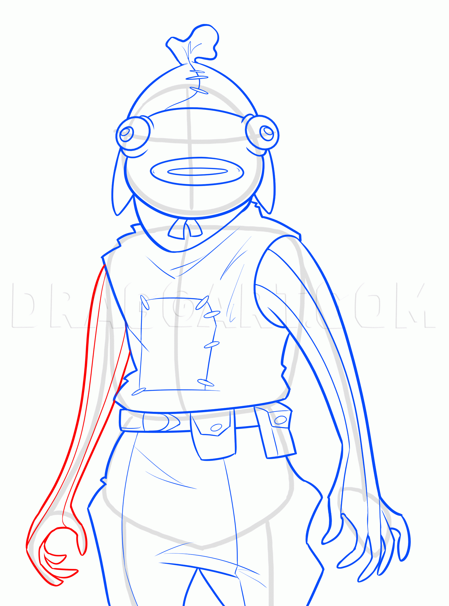 How To Draw Fishstick From Fortnite Drawing Step By Step By Dawn DragoArt
