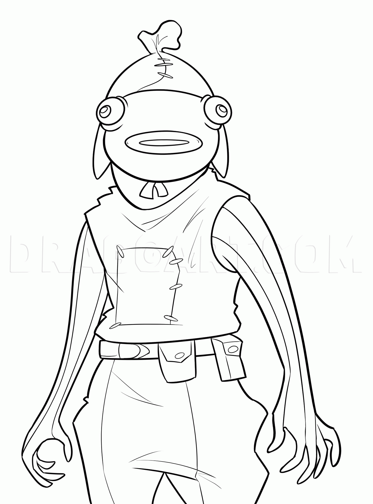 How To Draw Fishstick From Fortnite Drawing Step By Step By Dawn DragoArt