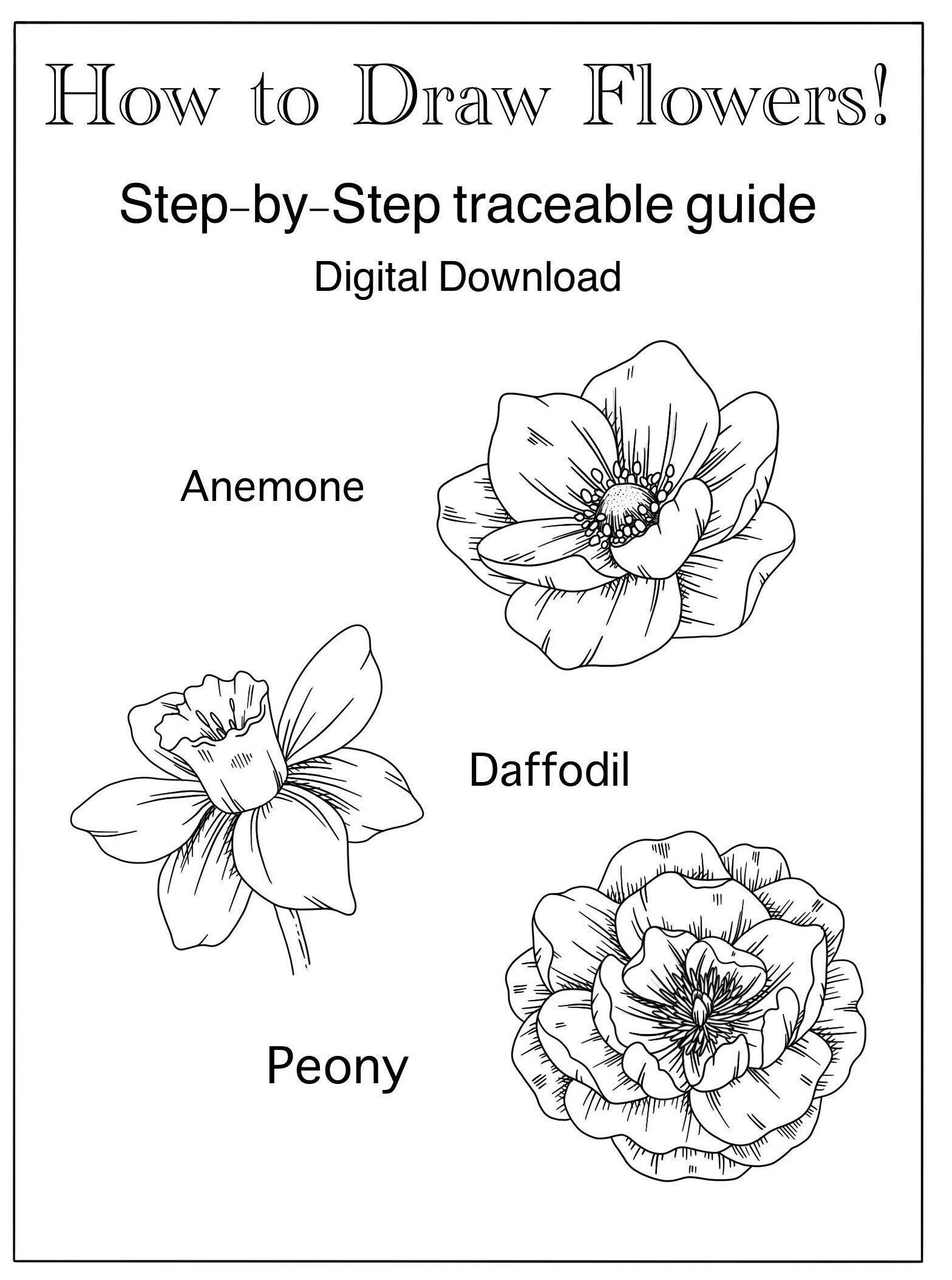 draw flowers step step