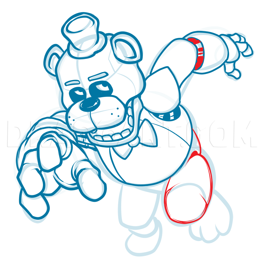 How To Draw Freddy Fazbear Five Nights At Freddys Drawing Step 