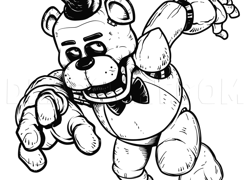 How To Draw Freddy Fazbear Five Nights At Freddys Drawing Step