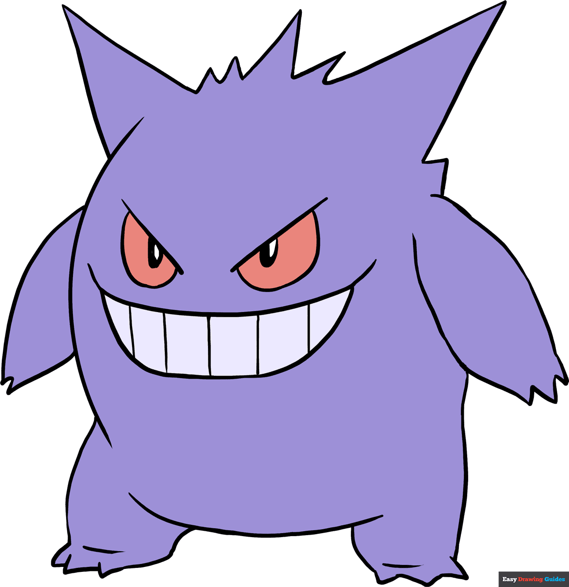 How To Draw Gengar From Pok mon Really Easy Drawing Tutorial
