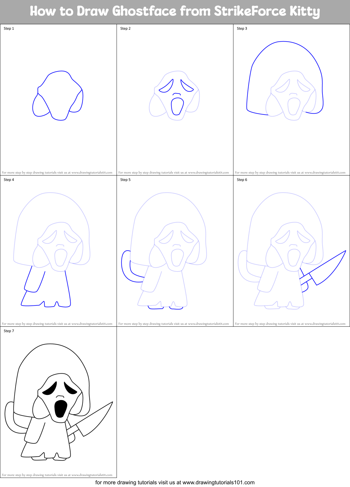 how to draw ghost face