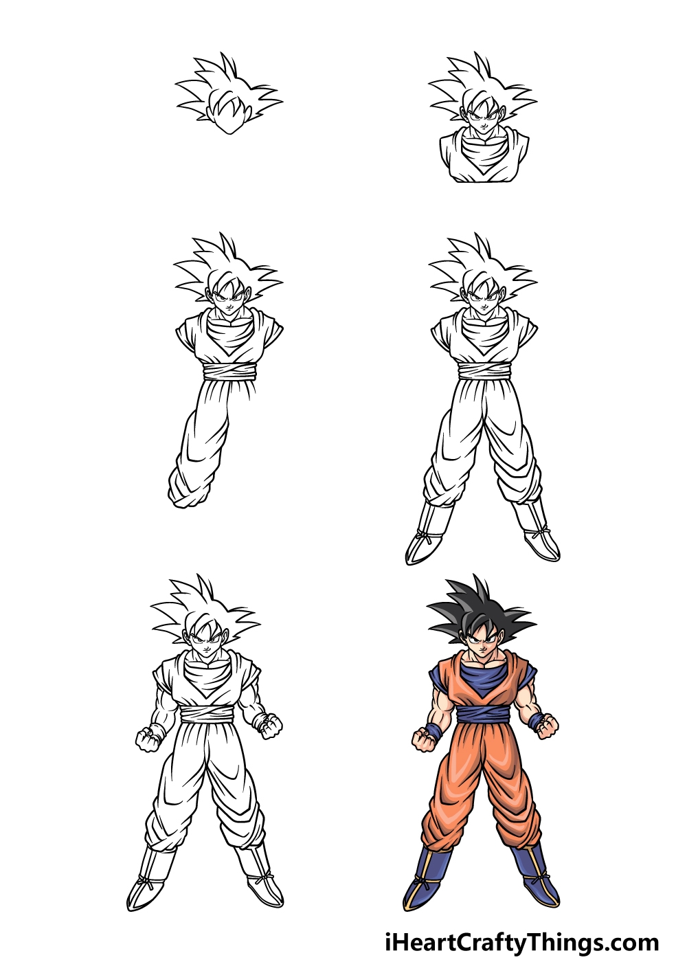 How To Draw Goku Step By Step Easy Full Body Drawing