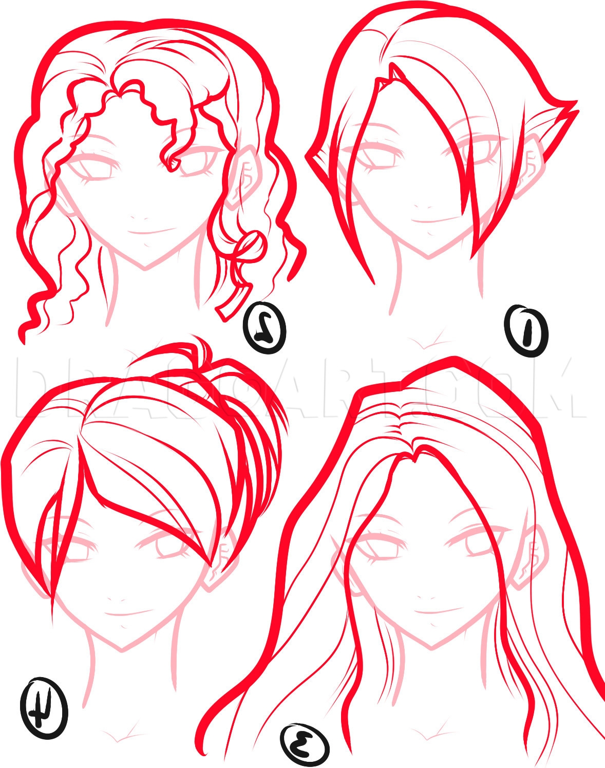 How To Draw Hair For Girls Drawing Step By Step By Dawn DragoArt