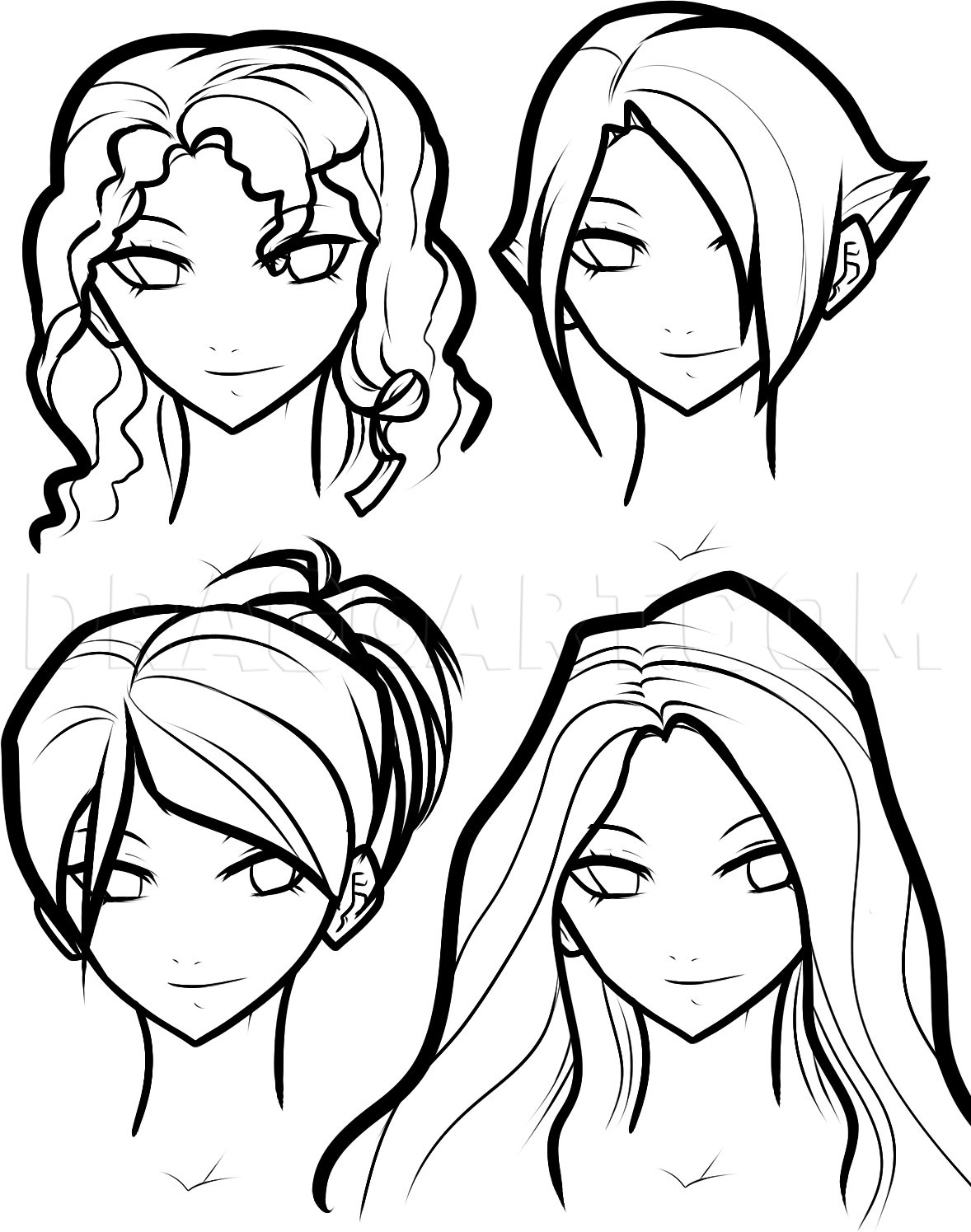 How To Draw Hair For Girls Drawing Step By Step By Dawn DragoArt