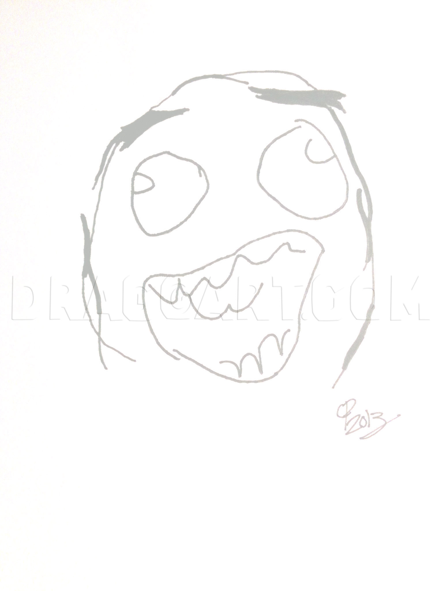 How To Draw Happy Derp Meme Drawing Step By Step By MagicPencil DragoArt
