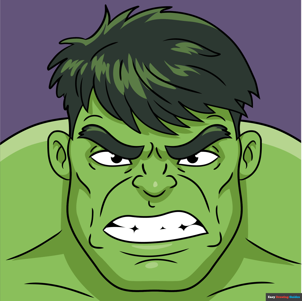 How To Draw Hulk s Face Really Easy Drawing Tutorial