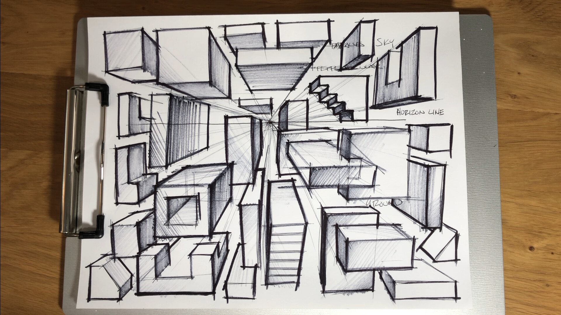 draw in one point perspective