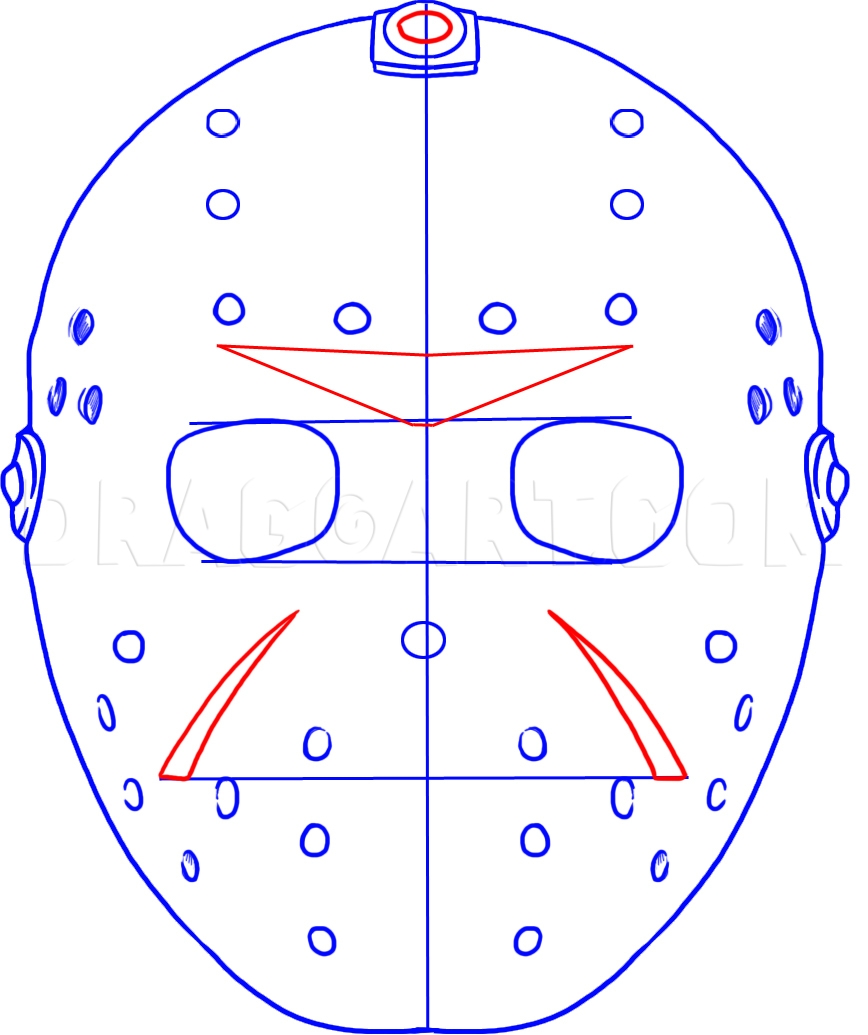 How To Draw Jasons Mask Drawing Step By Step By Dawn DragoArt