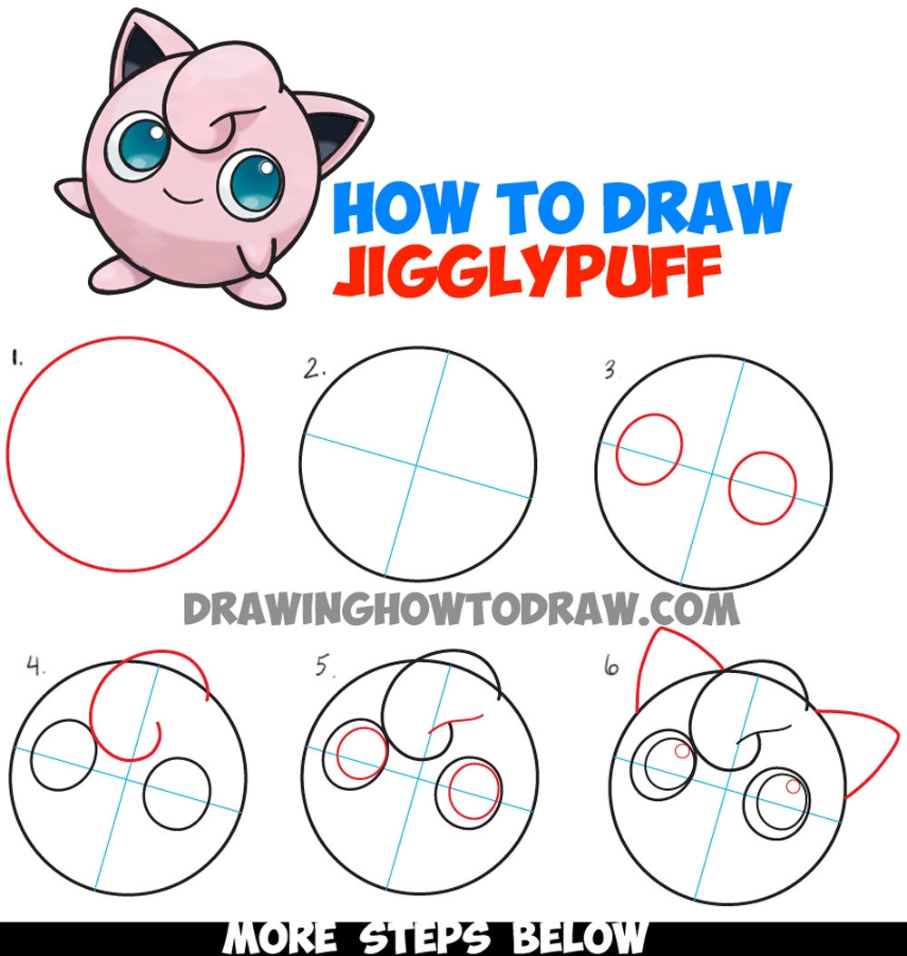 How To Draw Jigglypuff From Pokemon Easy Step By Step Drawing 