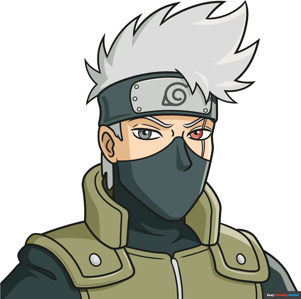 How To Draw Kakashi Hatake From Naruto Really Easy Drawing Tutorial
