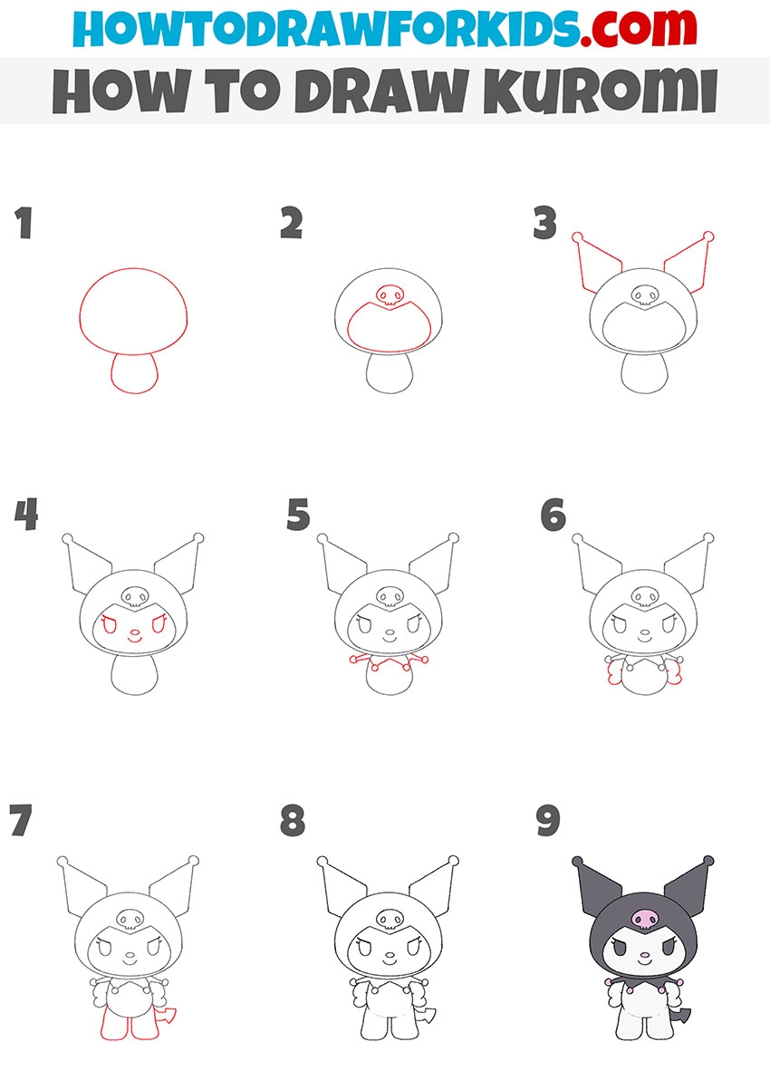 How To Draw Kuromi Easy Drawing Tutorial For Kids