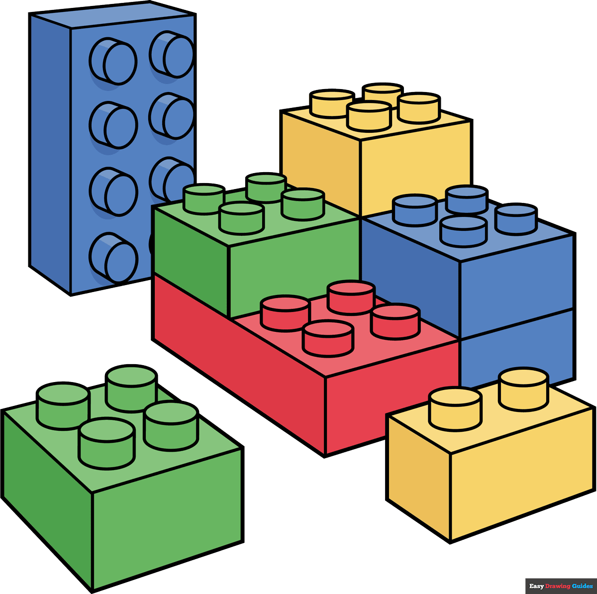 How To Draw Lego Really Easy Drawing Tutorial