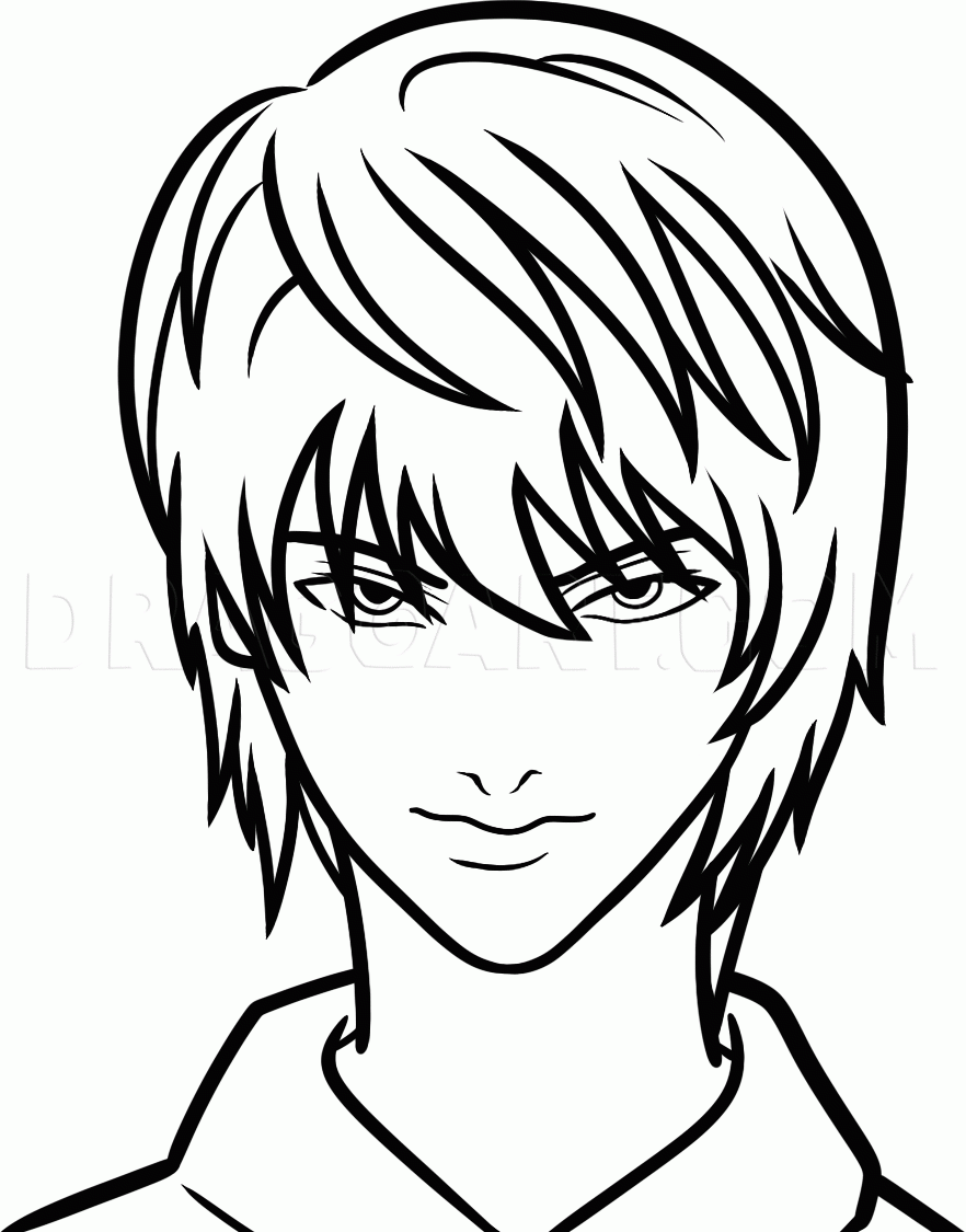 How To Draw Light Yagami Easy Death Note Drawing Step By Step 