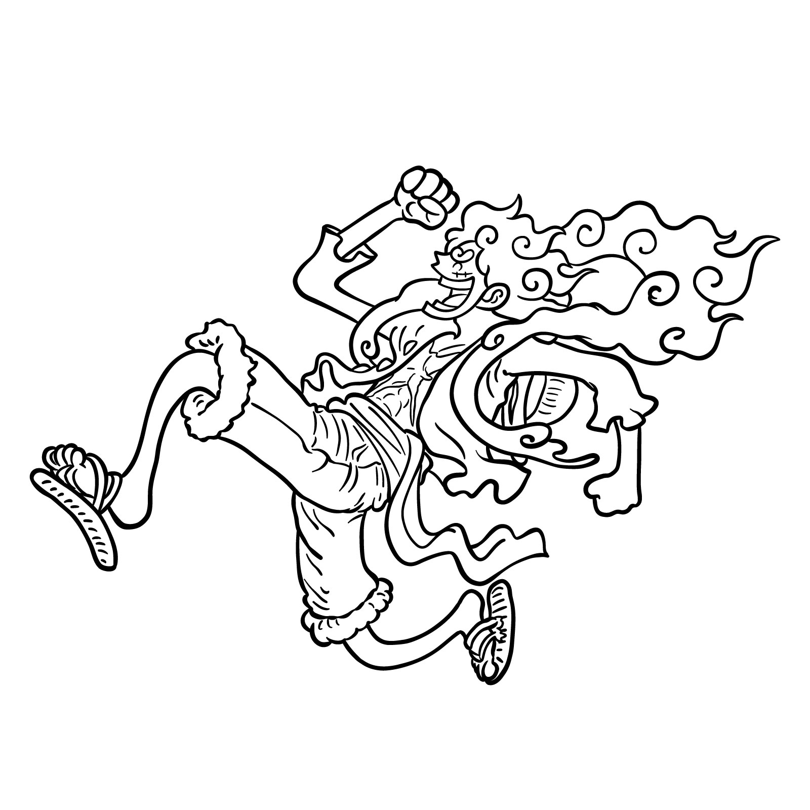 How To Draw Luffy Gear 5 Side View Step by Step
