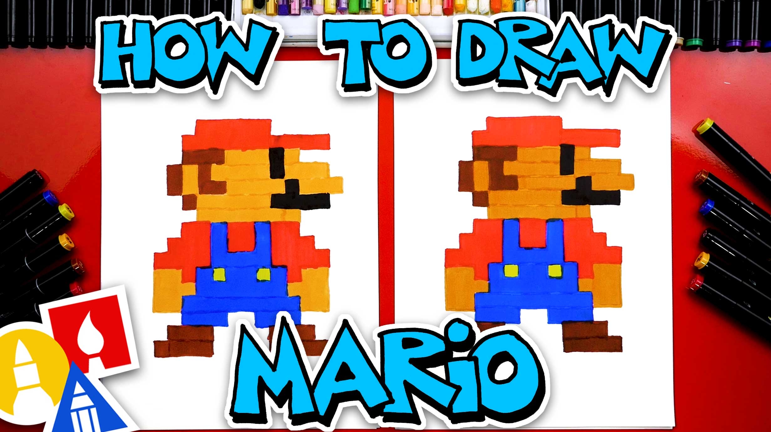 How To Draw Mario Pixel Art Art For Kids Hub 