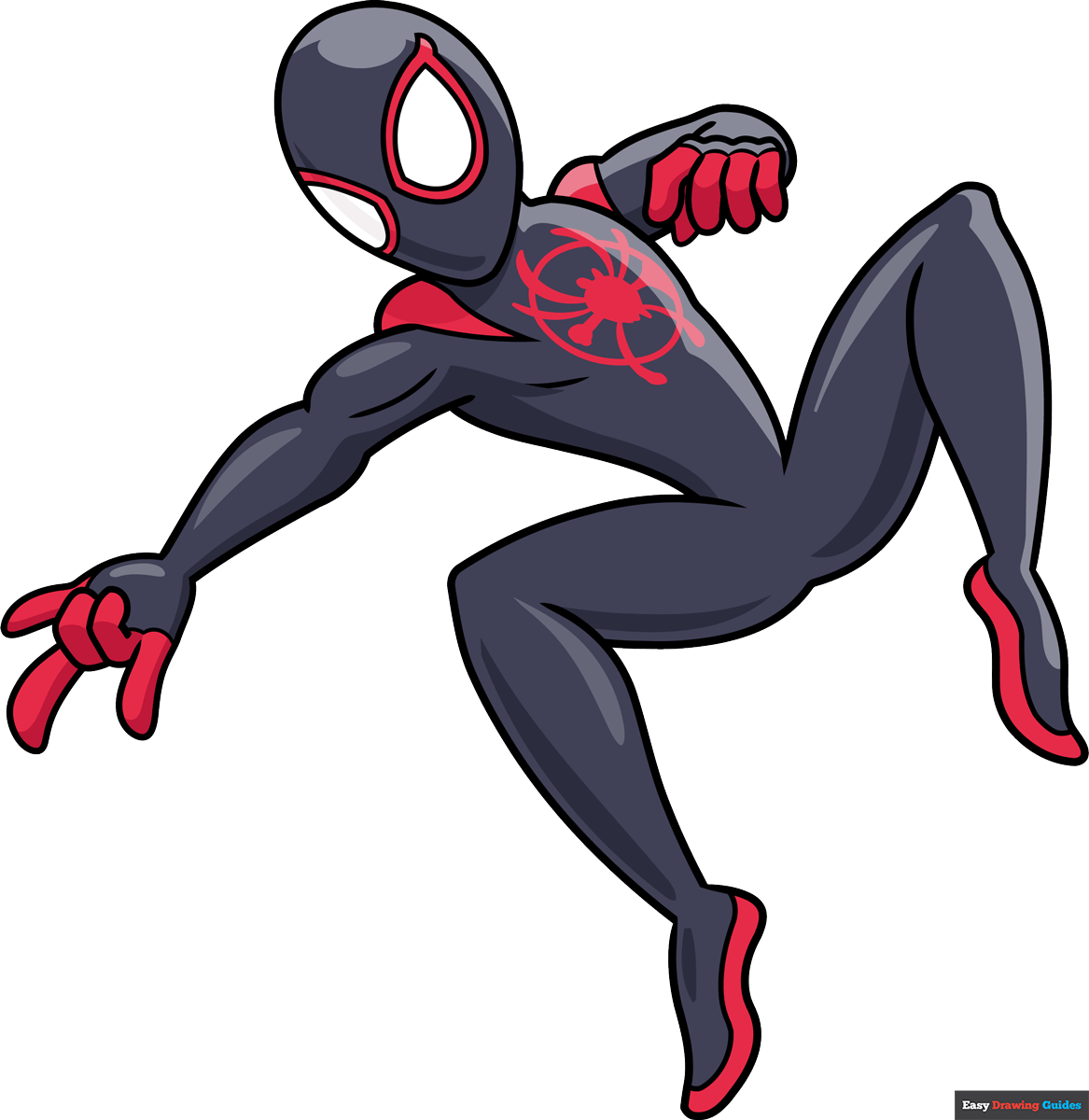 How To Draw Miles Morales Spider Man Really Easy Drawing Tutorial