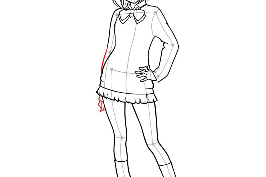 How To Draw Momo Ayase From Dandadan Full Body Guide Sketchok Easy Drawing Guides