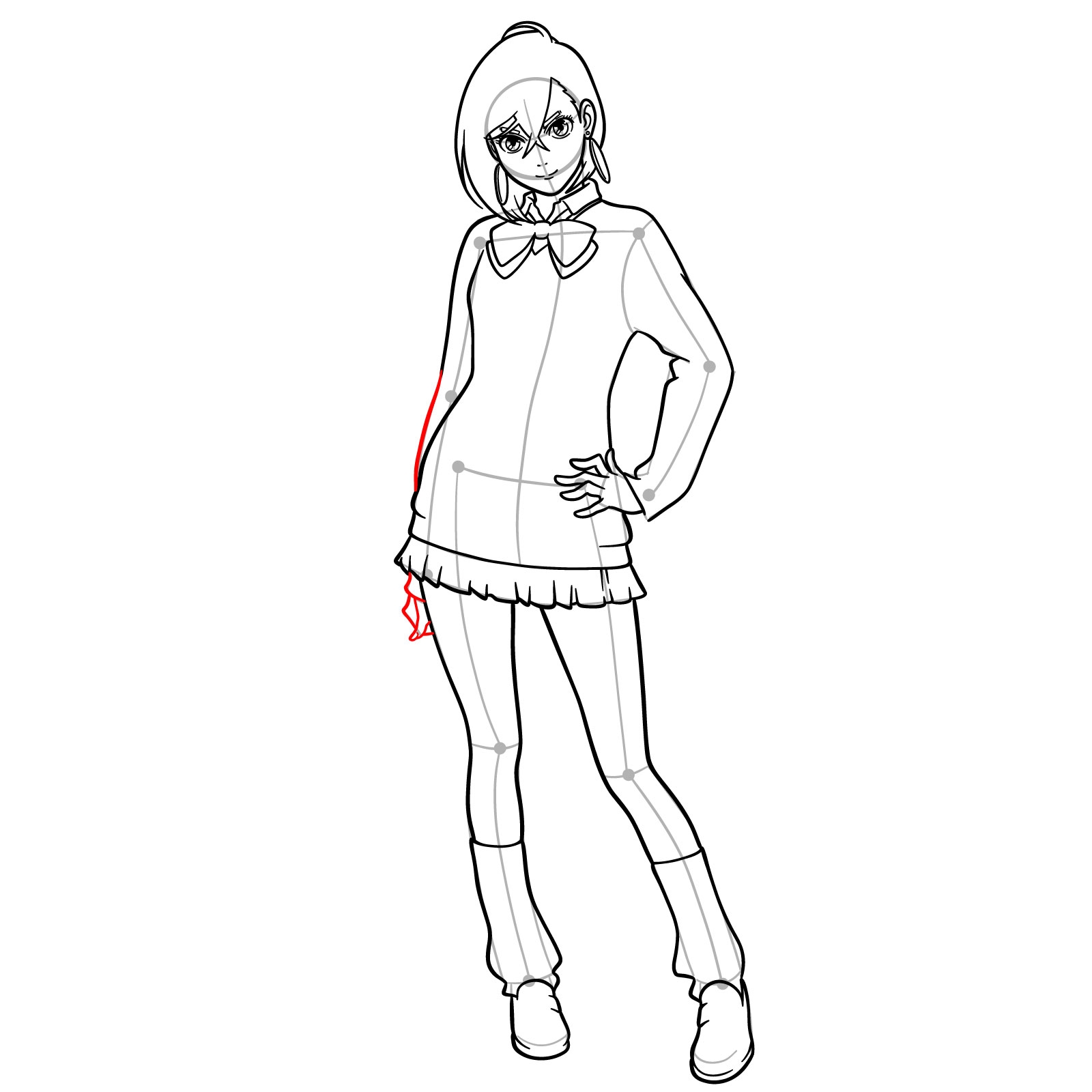How To Draw Momo Ayase From Dandadan Full Body Guide Sketchok Easy Drawing Guides