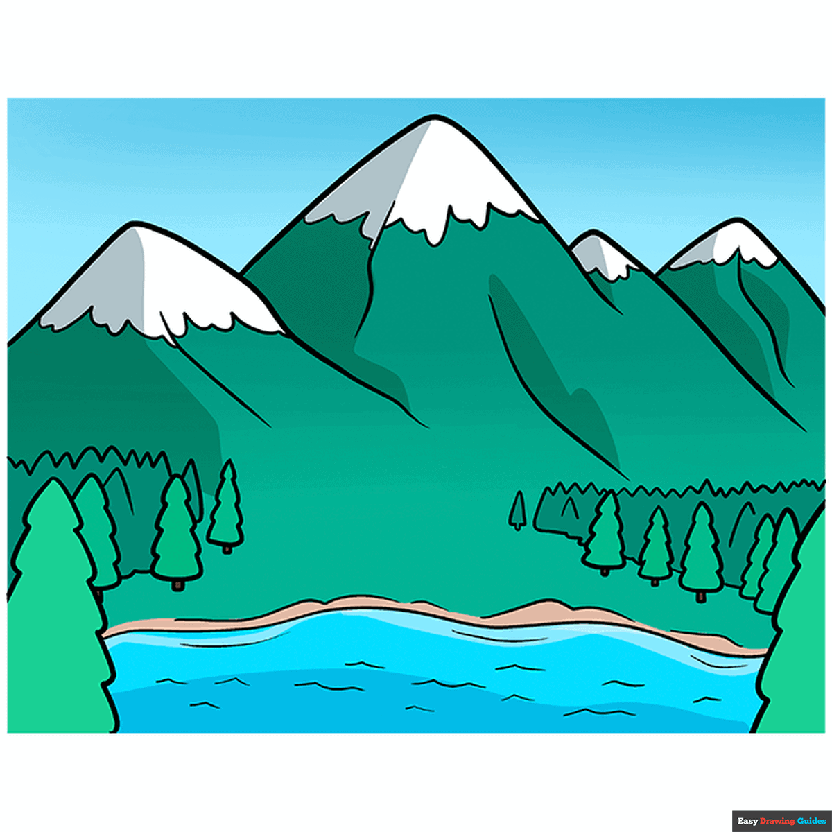 How To Draw Mountains Really Easy Drawing Tutorial