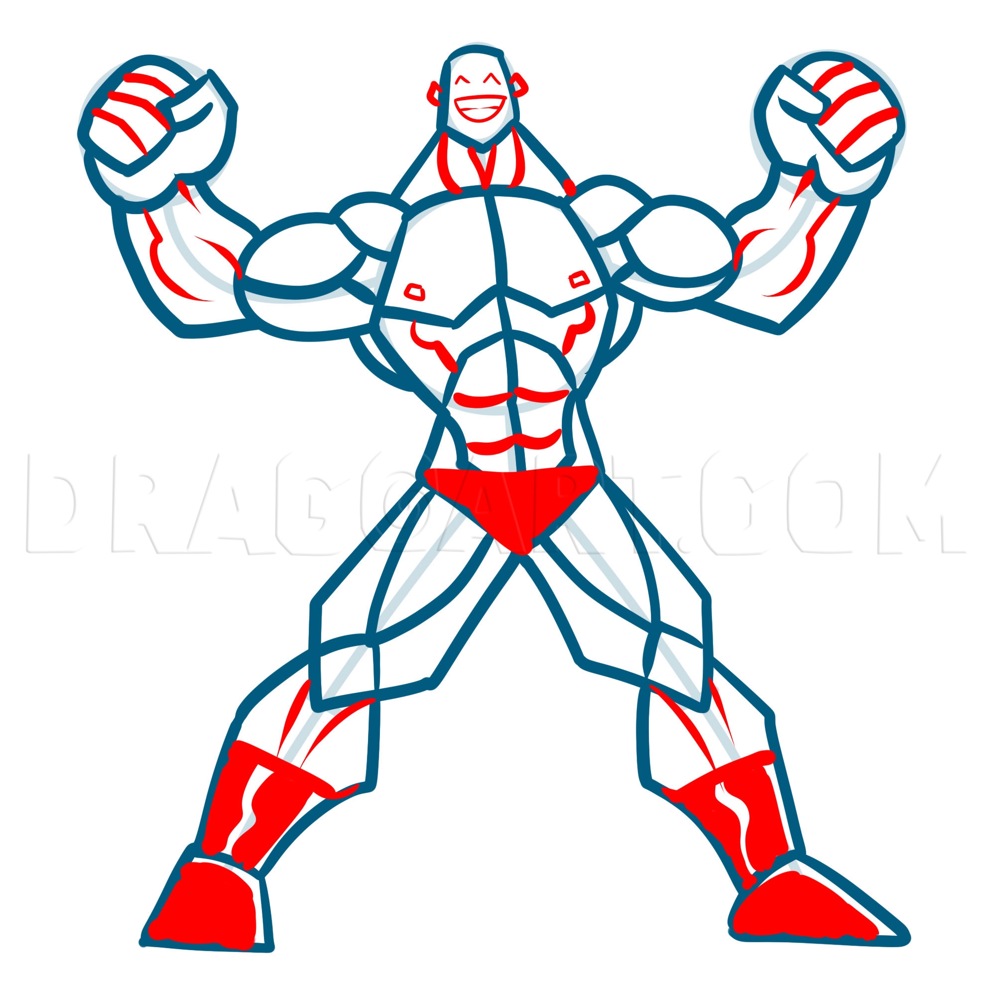 man muscles drawing