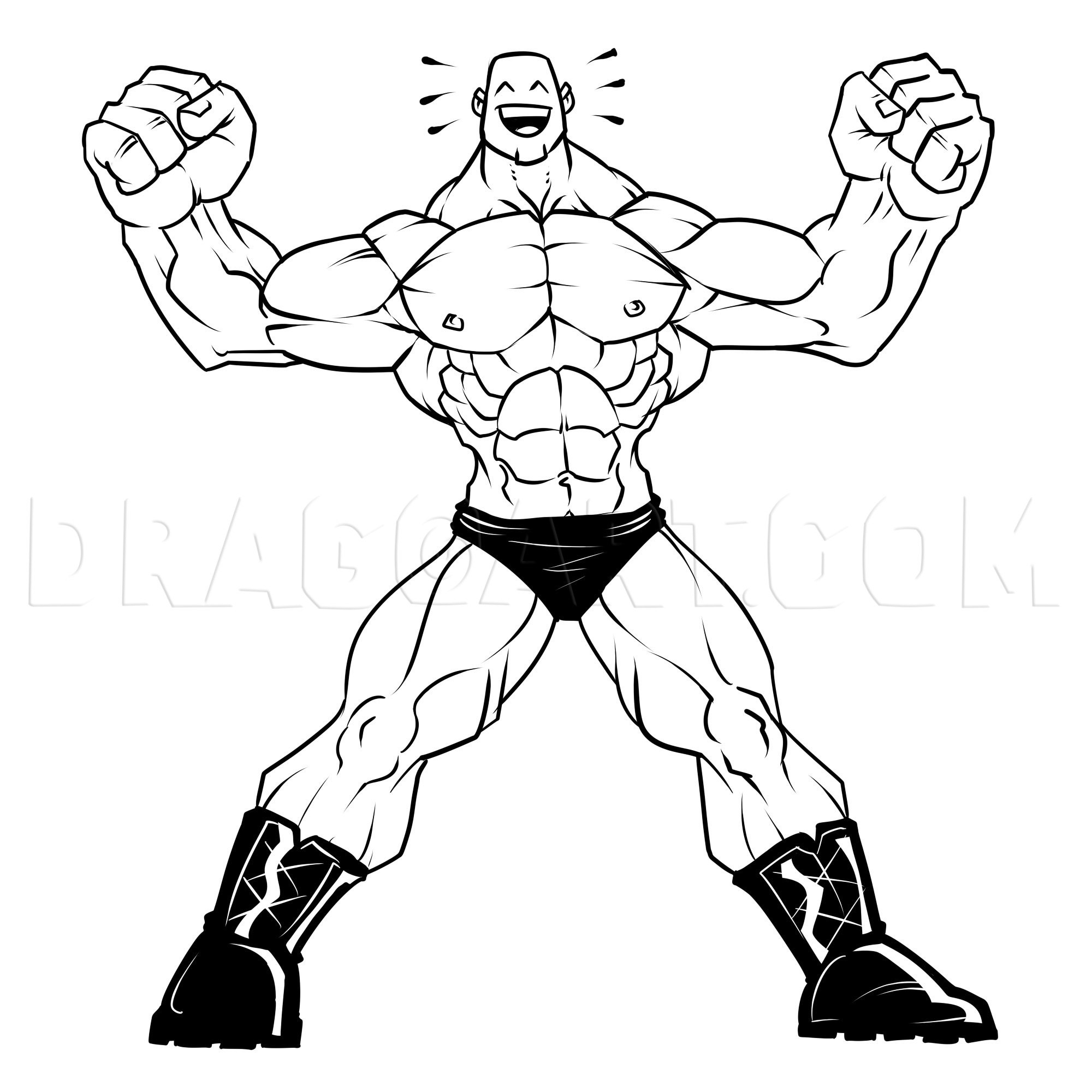 muscle legs cartoon easy drawing